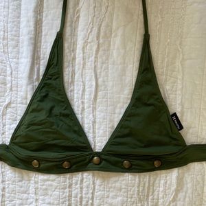 •Green & Gold Hurley Swim Top•